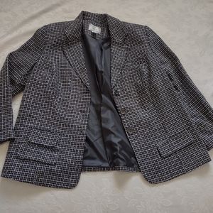 Justin Taylor for Sui tweed Woven metallic fiber blazer jacket